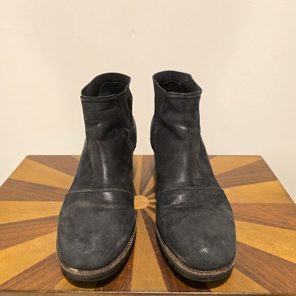 Sorel Cate Chelsea Boots Womens 6.5 Shoes Ankle Lug Leather Black Classic Heel - Picture 2 of 14